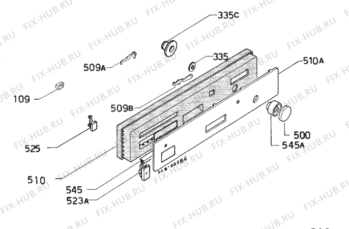 Взрыв-схема посудомоечной машины Zanussi ID5320G - Схема узла Command panel 037